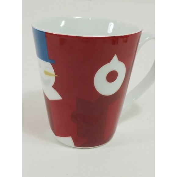 2012 Starbucks Christmas Coffee Mug artistic geometric singing snowman 14oz - Picture 2 of 7